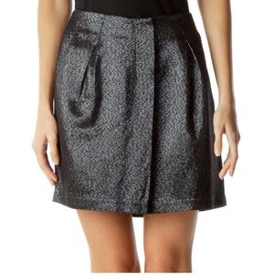 Vince Metallic Pleated Mini Skirt NWT